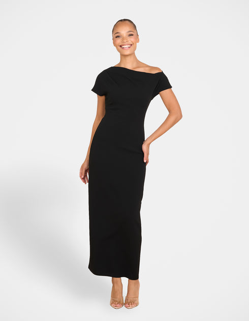 Xanthe Draped Neck Midi Dress